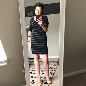 Ann Taylor Black Stripped Dress